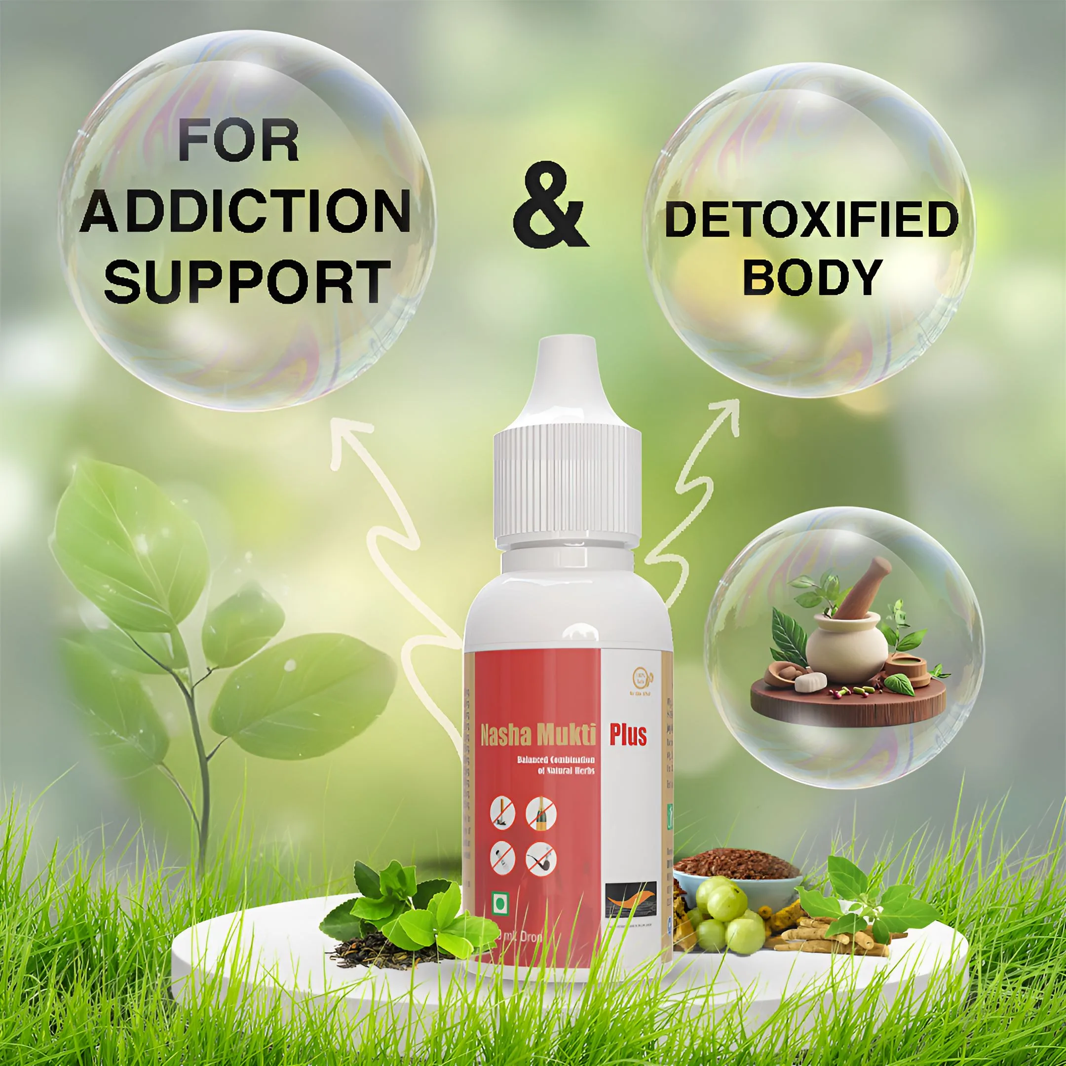Divya Shri Nasha Mukti Plus Herbal Drops - 5 x 30ml - Ayurvedic Herbal Formulation - Image 4